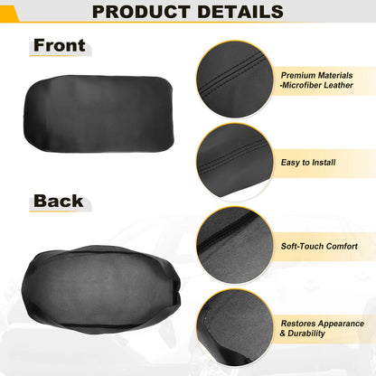 Center Console Lid Armrest Cover for Toyota RAV4 (2019–2023) Black Leather Trim