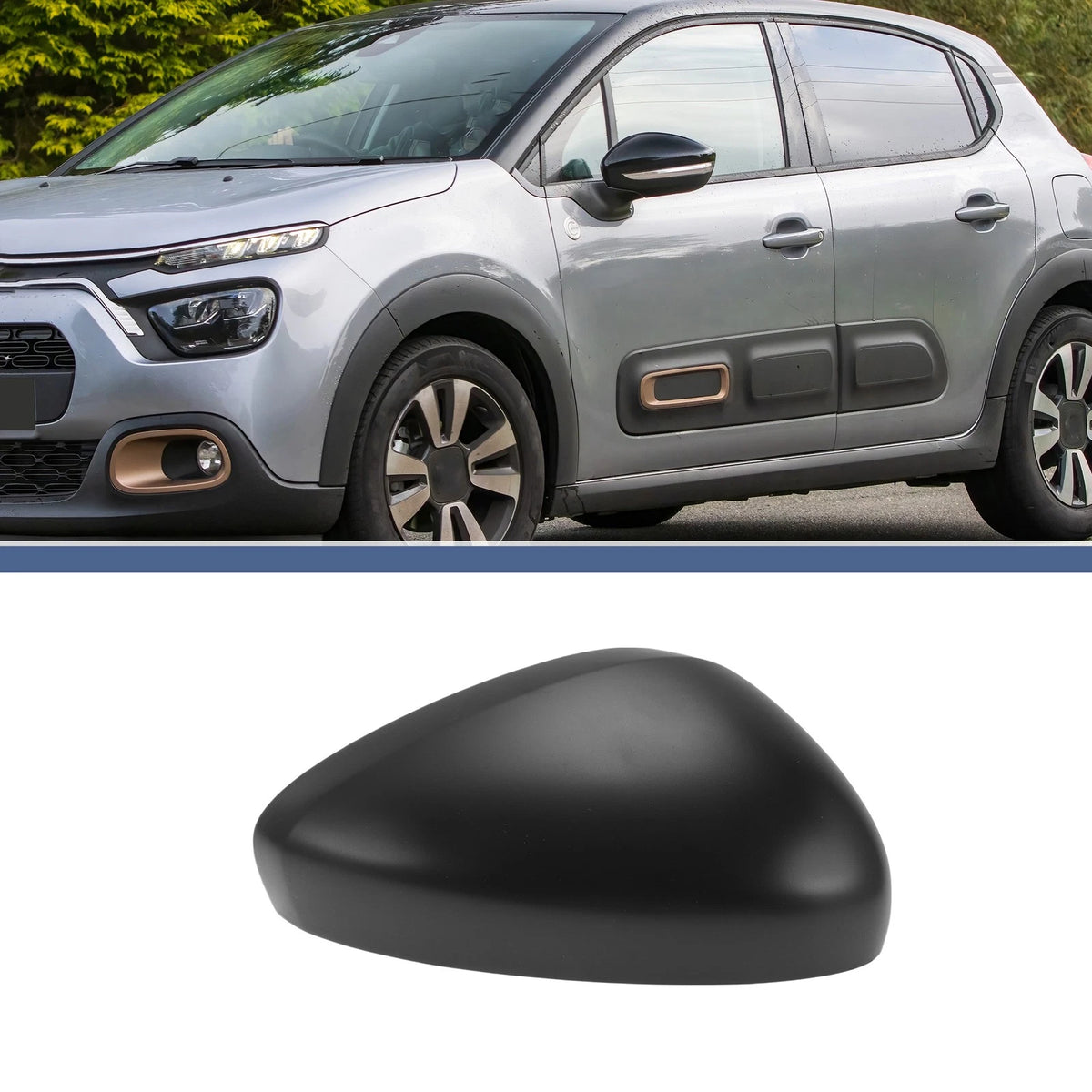 Right Passenger Side Mirror Cover Cap for Citroen C3 II (2010–2016)