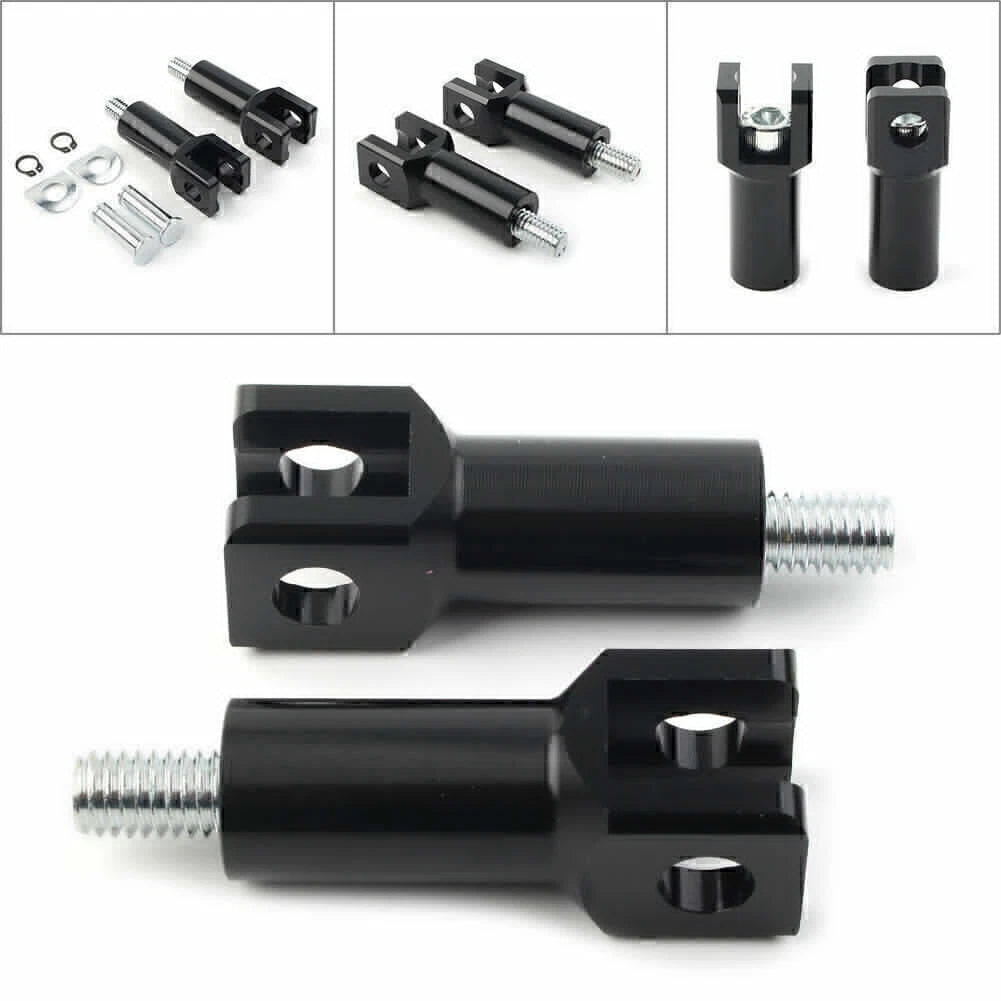 Black Rear Footrest Pegs Support Mount Bracket for Harley (2000–2018)