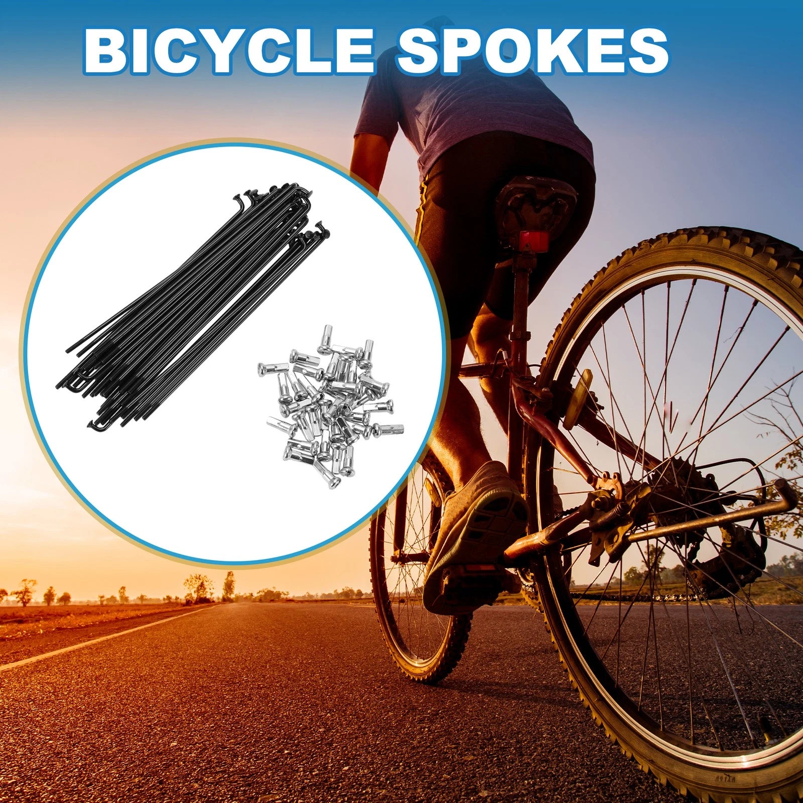 Bicycle Spokes Front Rear Replacement Set for Mountain Bike 14G 112MM (36)