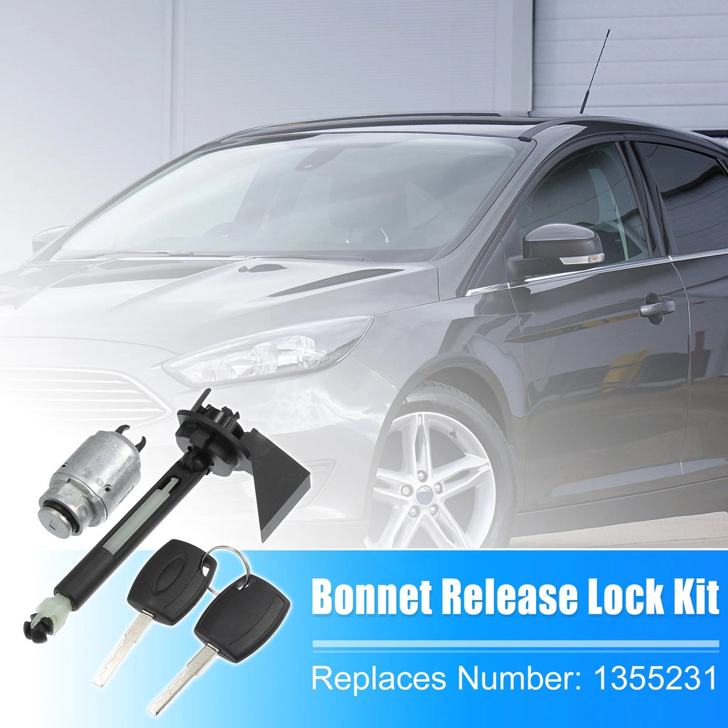Bonnet Release Lock Kit with Latch and 2 Keys for Ford Focus (2004–2012)