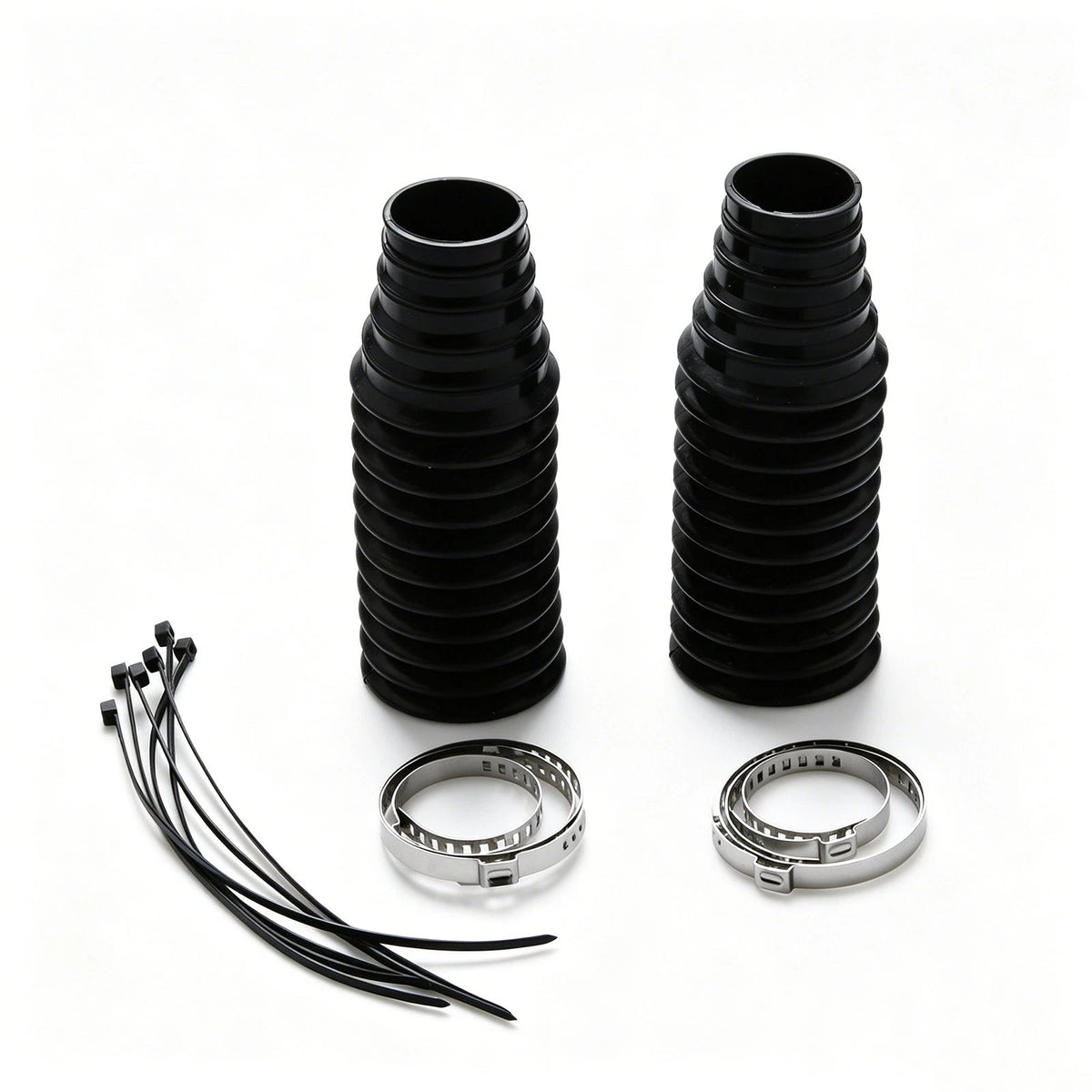 Complete Inner Tie Rod Boot Kit for - 2 Boots, 4 Clamps, 6 Ties