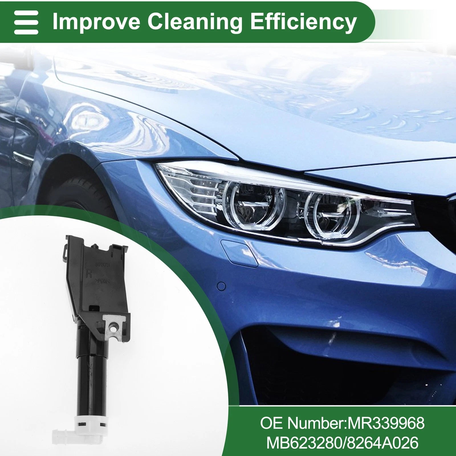 Front Passenger Side Headlight Washer Nozzle Replacement for Mitsubishi Pajero (2010–2018)