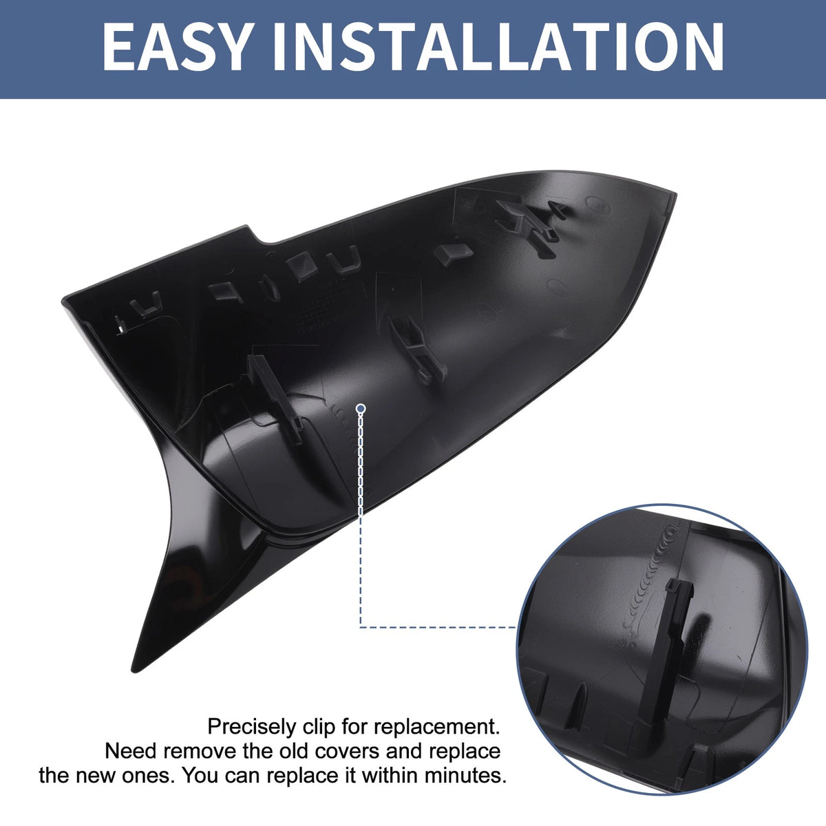 1 Pair Rearview Mirror Cover Cap for BMW 1 Series F20 (2011–2018)