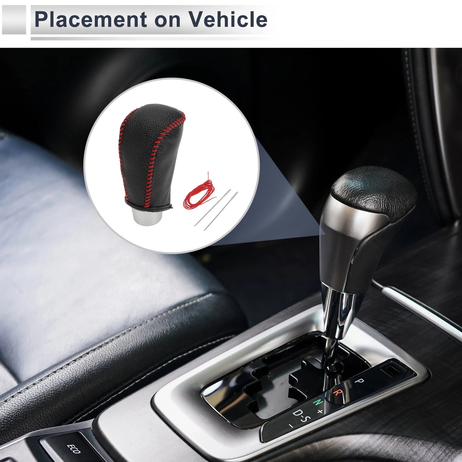 Gear Shift Knob Cover Pebbled Black for Toyota Corolla (2009–2013)