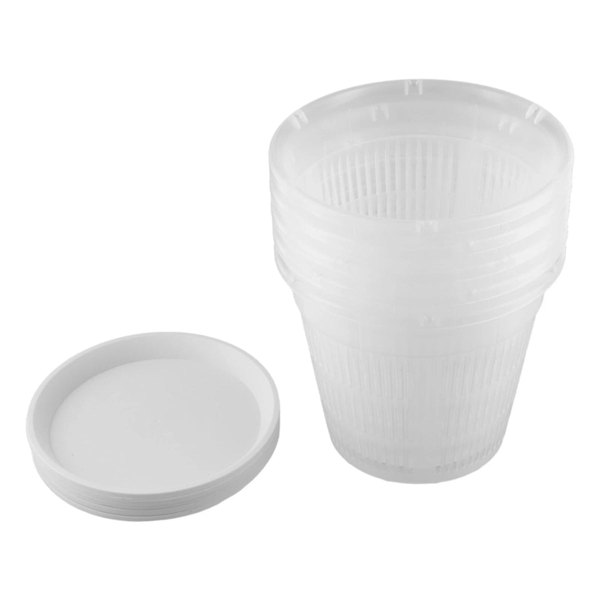 Set of 5 Clear ABS Orchid Pots with Drainage Holes
