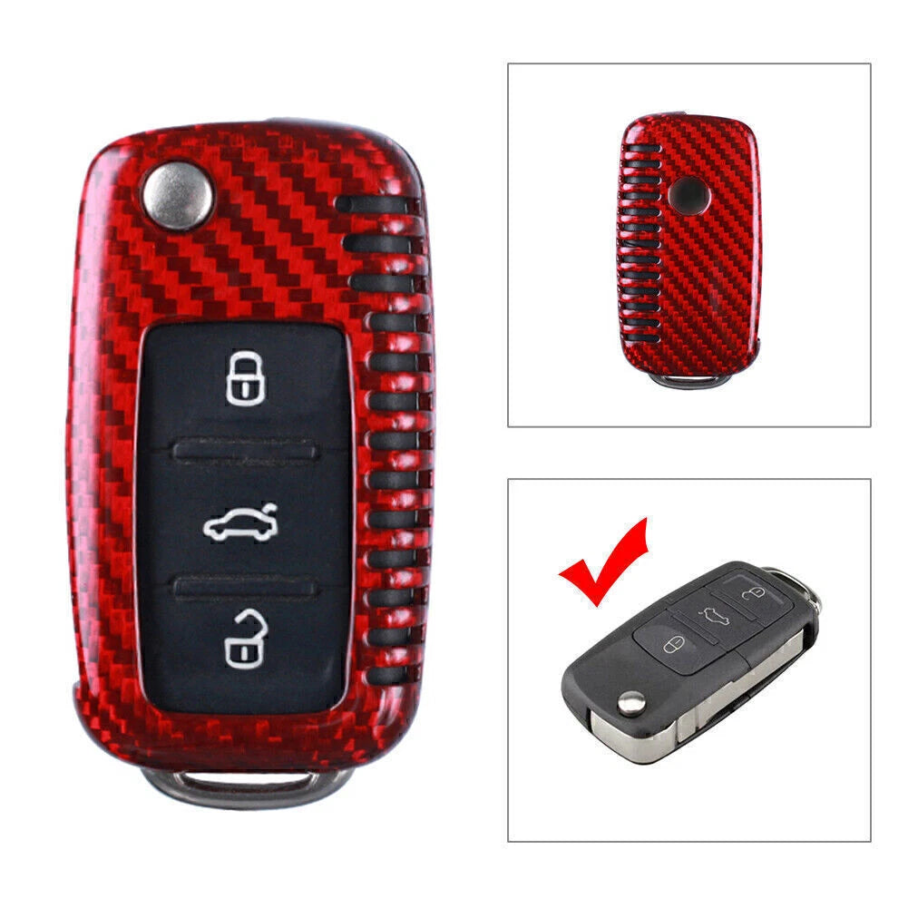 Carbon Fiber Remote Key Shell Cover for VW Golf R32 Jetta Rabbit Polo (2006–2014)