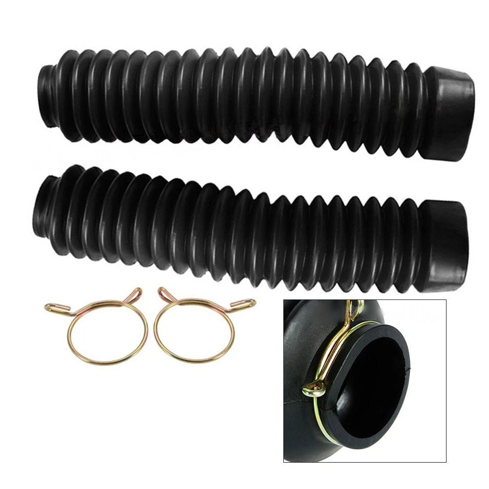 Set of 2 Motorcycle Shock Absorber Rubber Dust Cover Gaiters for Front Fork