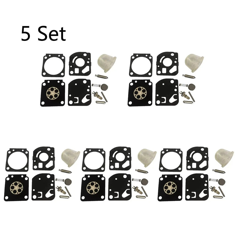 Set of 5 Carburetor Kits for Zama RB-115 (C1U-W18, C1U-W18A, C1U-W24)