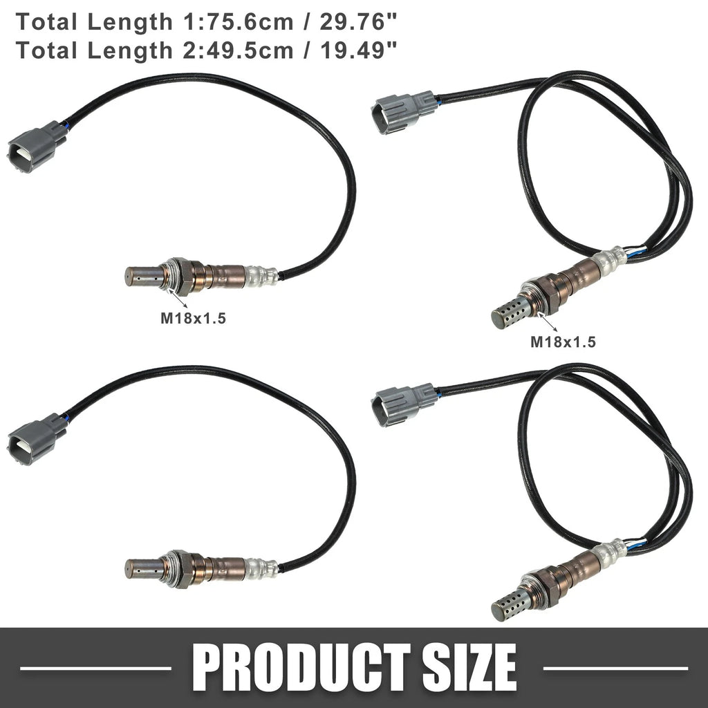 4 O2 Oxygen Sensors Upstream Front Rear Replacement for Toyota RAV4 (2001–2003)