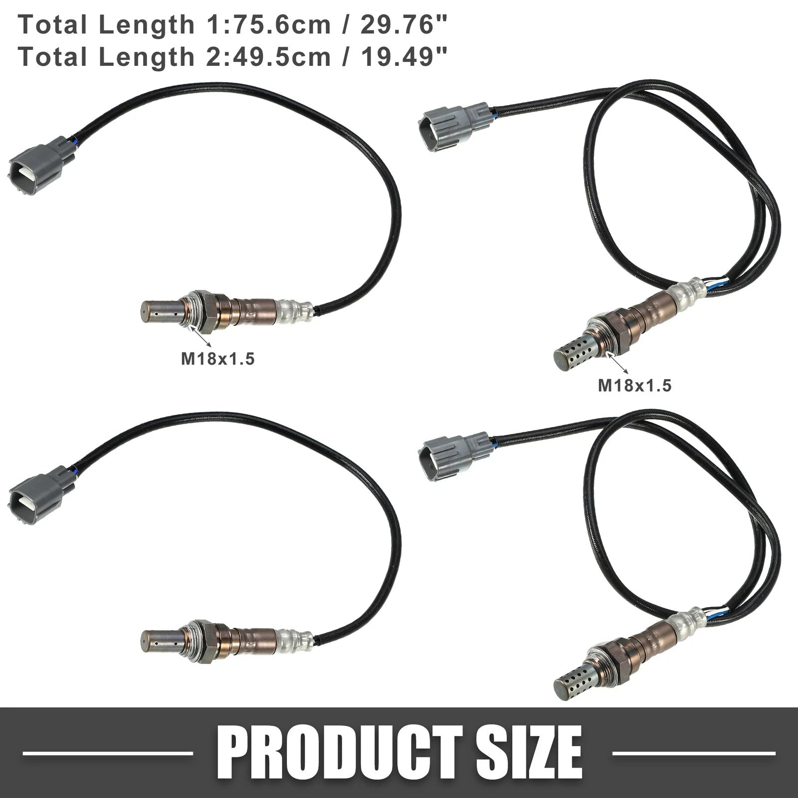 4 O2 Oxygen Sensors Upstream Front Rear Replacement for Toyota RAV4 (2001–2003)