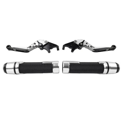 Set of 2 Silver Extendable Brake Clutch Lever for Kawasaki ER6F ER6N (2006–2016)