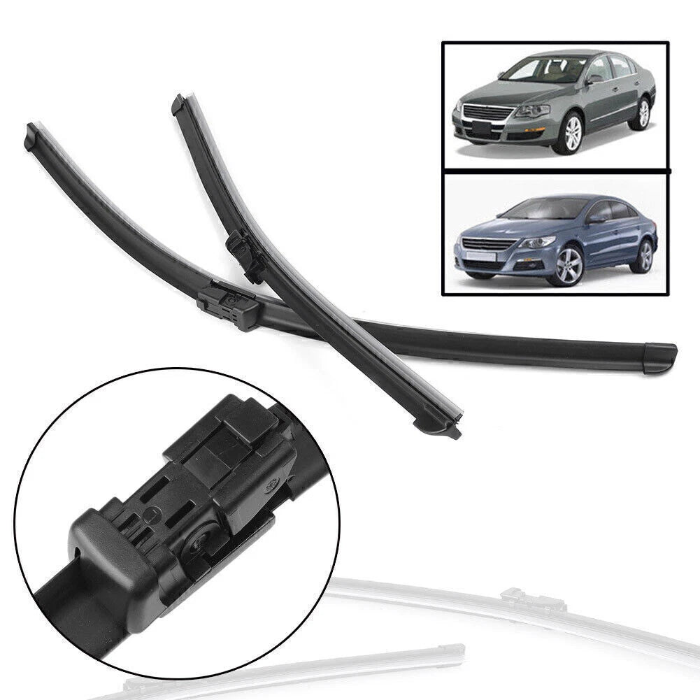 2X Flat Windshield Wiper Blades for VW Passat B6 (2005–2010) & Passat CC (2008–2011)