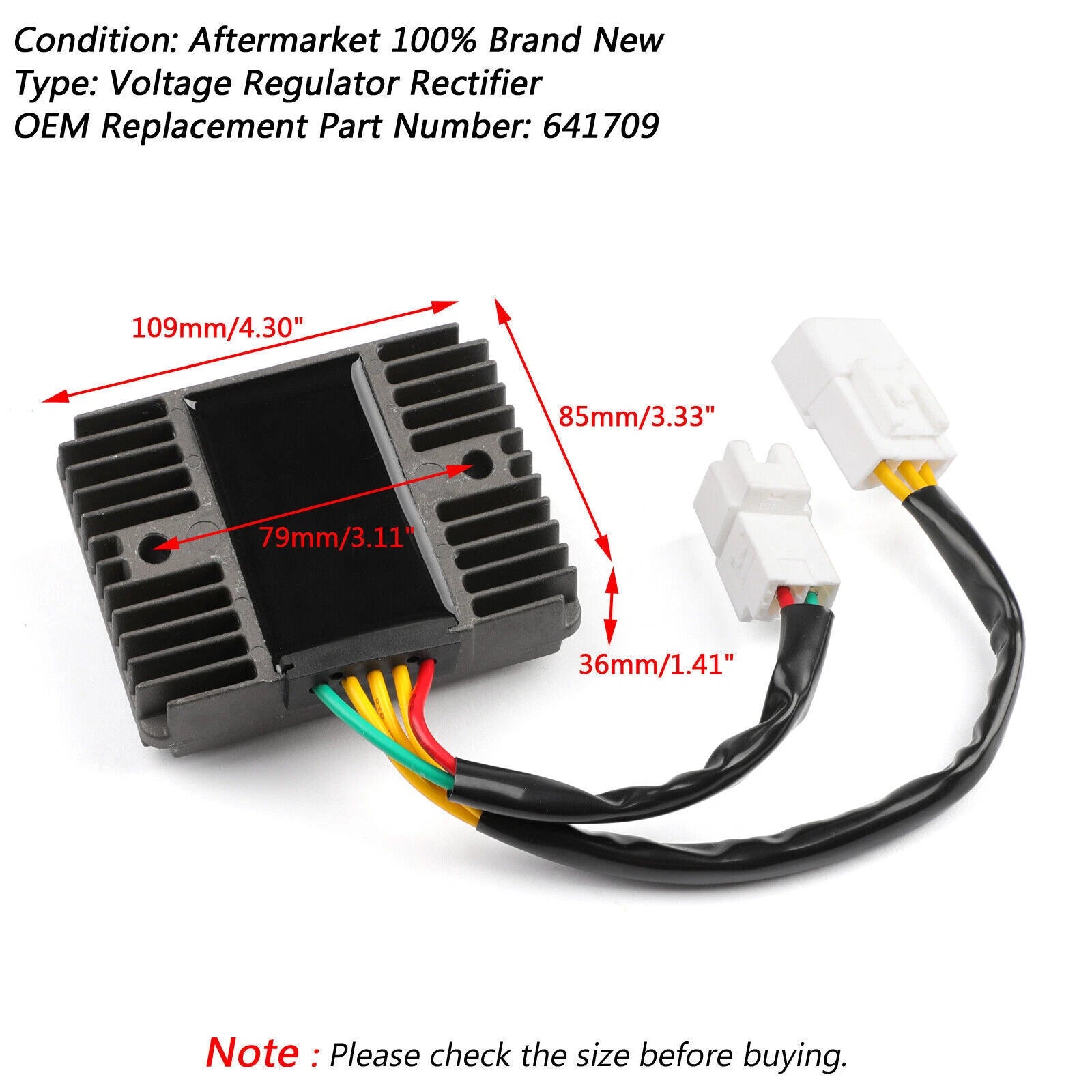 Voltage Regulator for Piaggio Vespa GTV300 GTS MP3 125 250 300 (2005–2017) 641709 T9