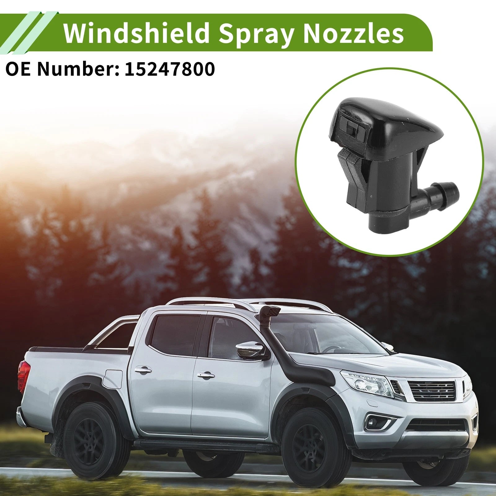 Windshield Washer Nozzle Replacement w/ Hose Connector for GMC (2010–2018)