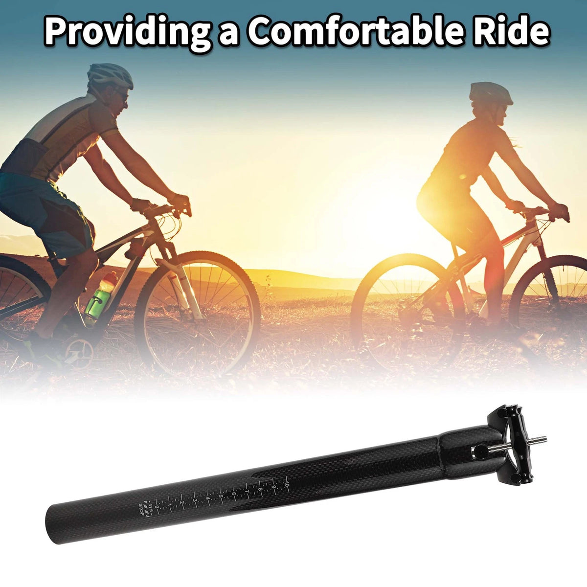 Bike Suspension Seatpost 31.6x350mm Replacement for Carbon Fiber Saddle Post
