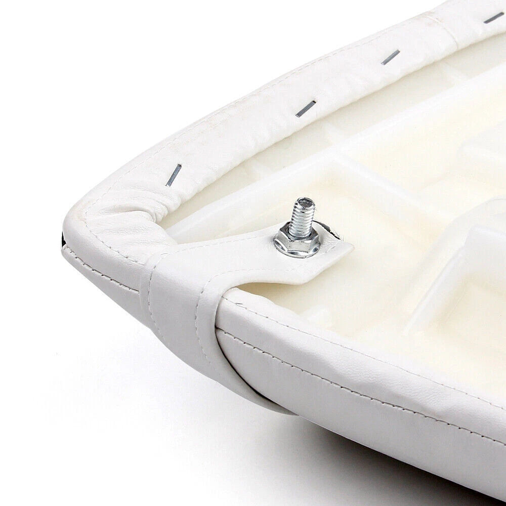 Passenger Rear Seat Leather Pillon for Honda CBR929R (2000–2001) White B