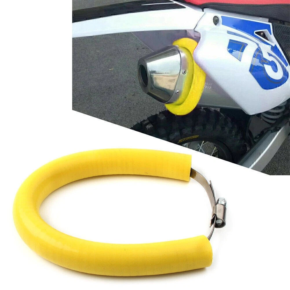 Universal Motorcycle Exhaust Pipe Heat Shield Crash Protector Cover Guard Yellow