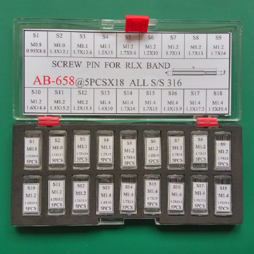 90-Pack Stainless Steel Screw Pins Links for Rolex E