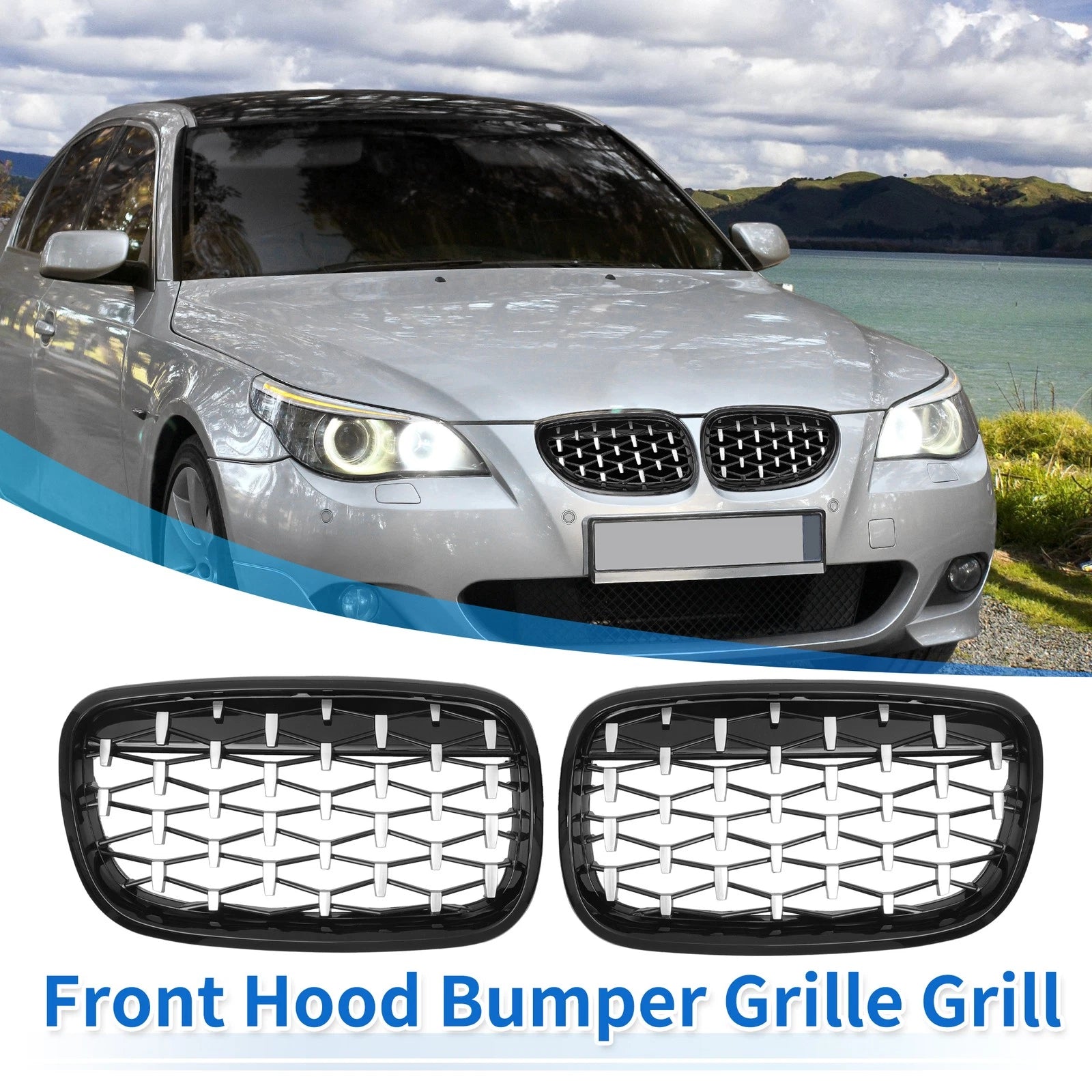 Front Hood Bumper Grille Grill Replacement for BMW X5 X6 (2008–2013)