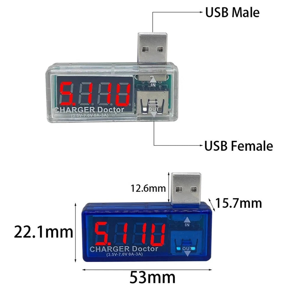 USB Charging Current Voltage Meter for Portable Devices