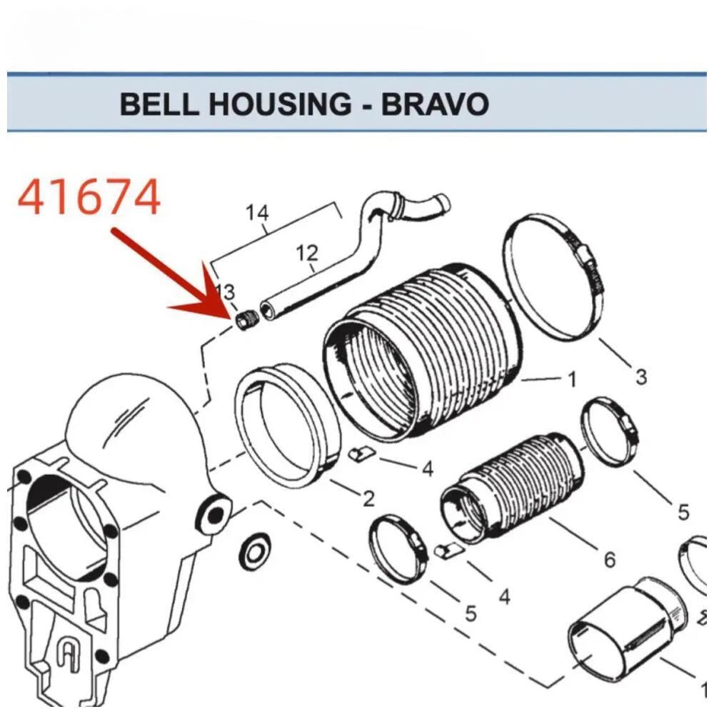 Mercruiser Bravo Bellhousing Gimbal Water Hose Tool Insert Kit 43579