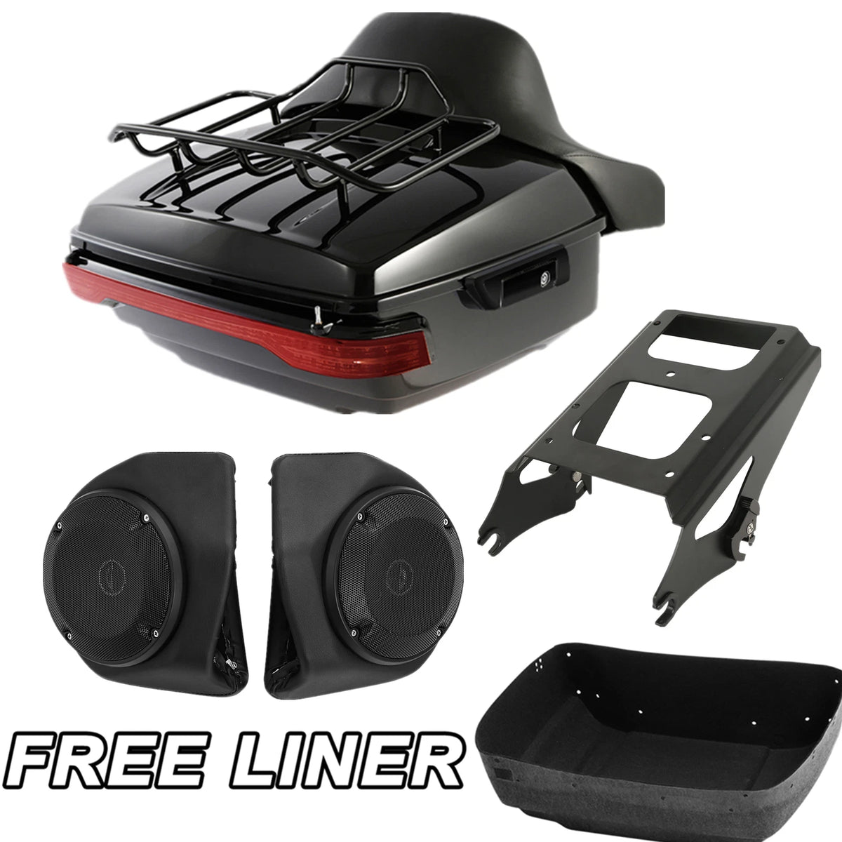 Backrest Rack Mount Speakers for Harley Touring Glide (2009–2013)