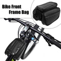 Front Frame Bag Replacement Storage Bag with Touch Screen Holder for Bicycle Black