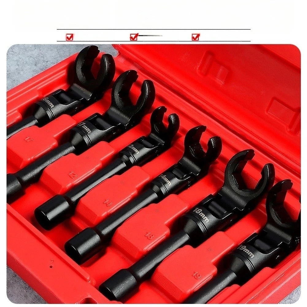 Fuel Line Wrench for Garage Repair - Adjustable Head, Alloy Construction