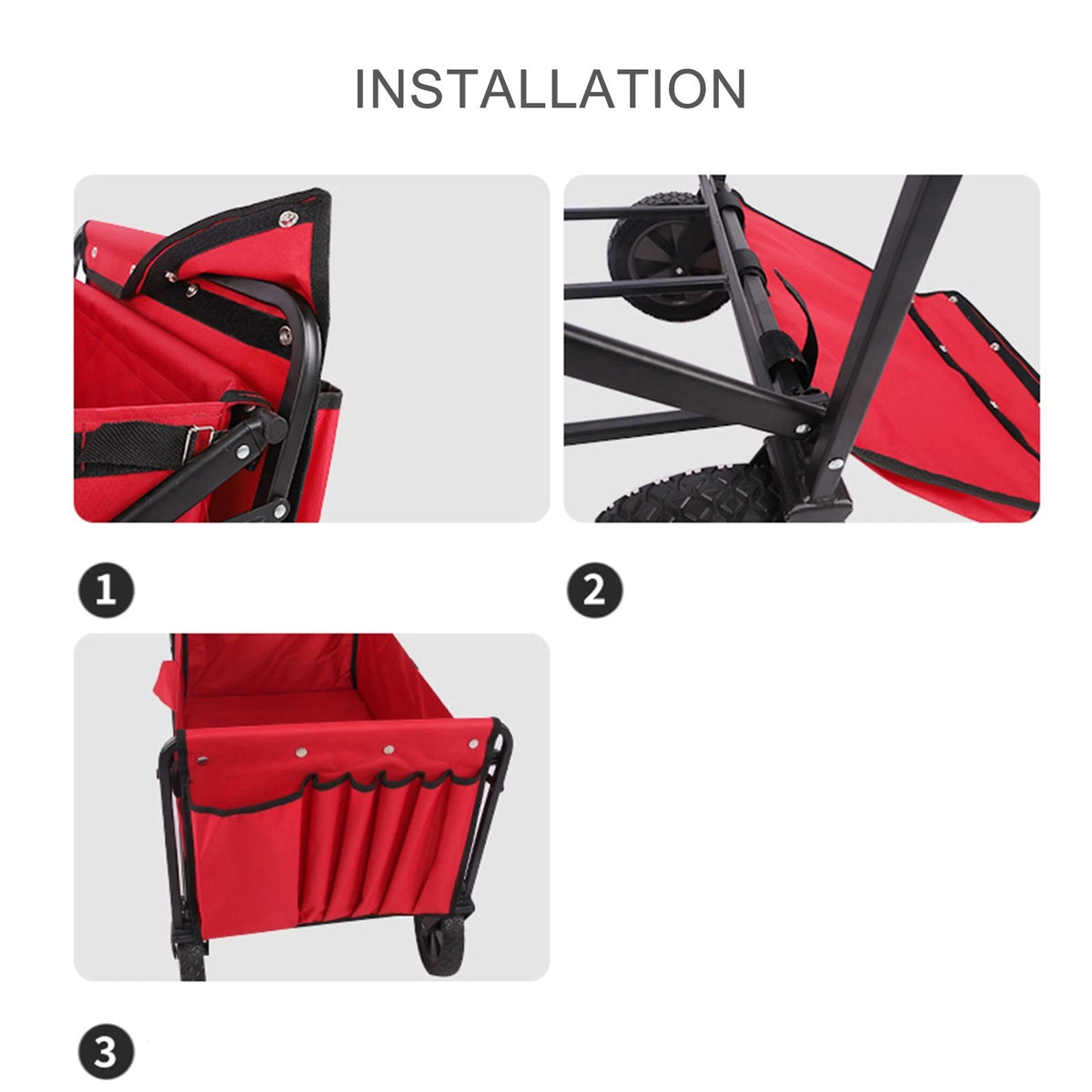 Fishing Rod Holder Bag for Folding Wagon Camping Trolley Cart