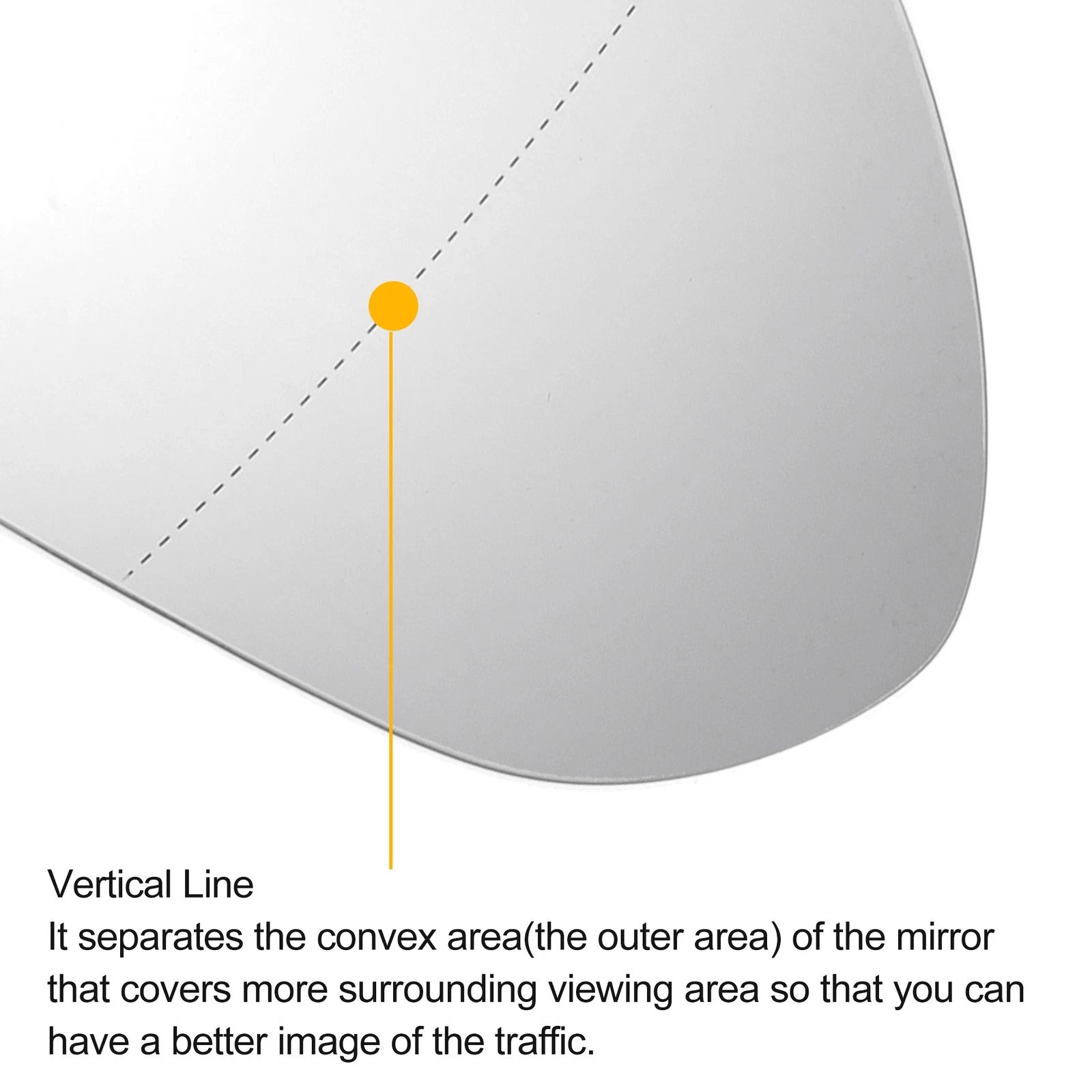 Right Side White Mirror Glass for Opel Corsa D (2006–2014)