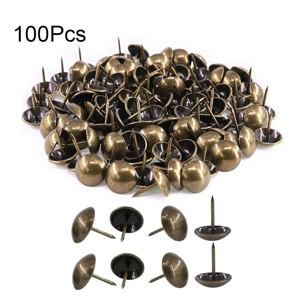100pcs Upholstery Nail Tacks for Furniture, Jewelry Box, Sofa (13x16mm)