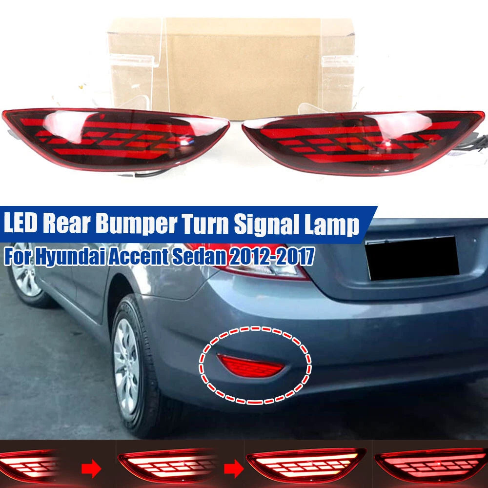 LED Rear Bumper Brake Turn Signal Tail Light for Hyundai Accent (2012–2017)