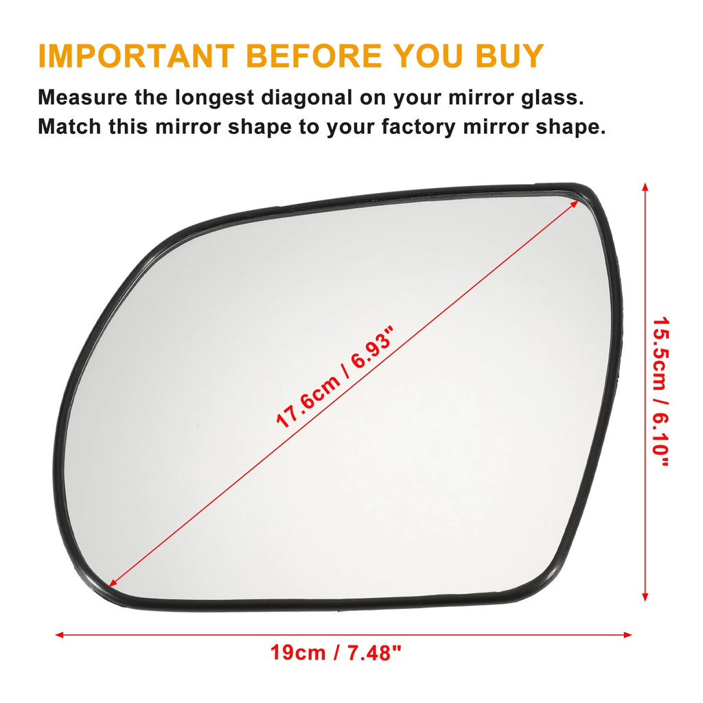 Left Side Mirror Glass with Back Heated for Hyundai Santa Fe (2009–2012)