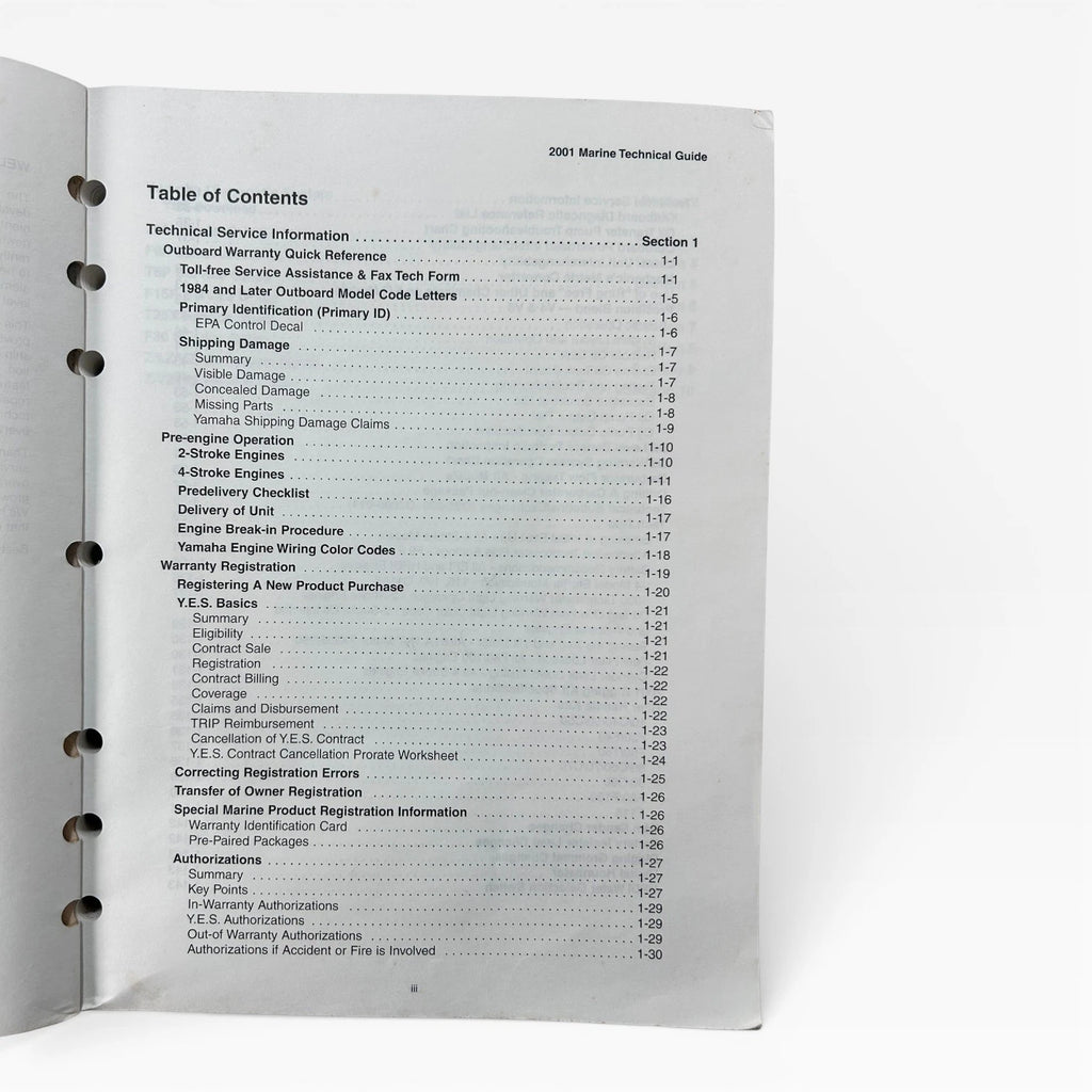 Marine Technical Guide for Yamaha (2001) - LIT-18865-01-01