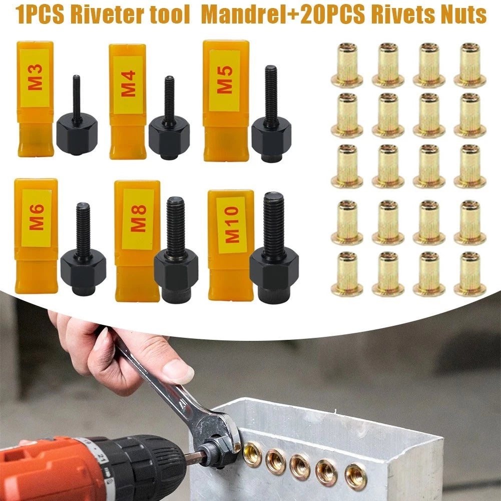 21PCS Nut Head Rivet for Industrial Equipment