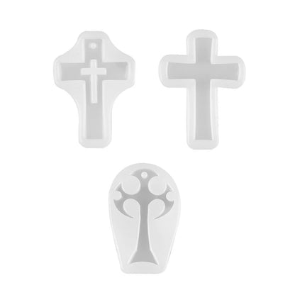 3-Pack Silicone Cross Resin Mold for Jewelry Casting Tool