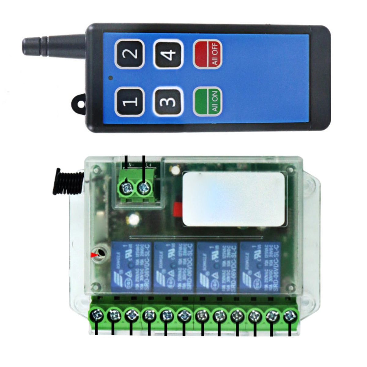433MHz 4-Channel Remote Control Relay Module Universal
