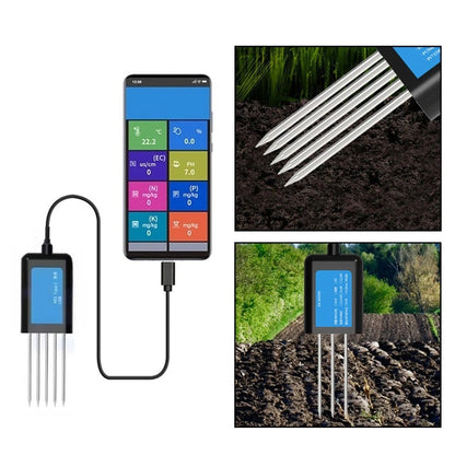 USB soil analyzer for agriculture - temperature, humidity, pH, NPK, conductivity