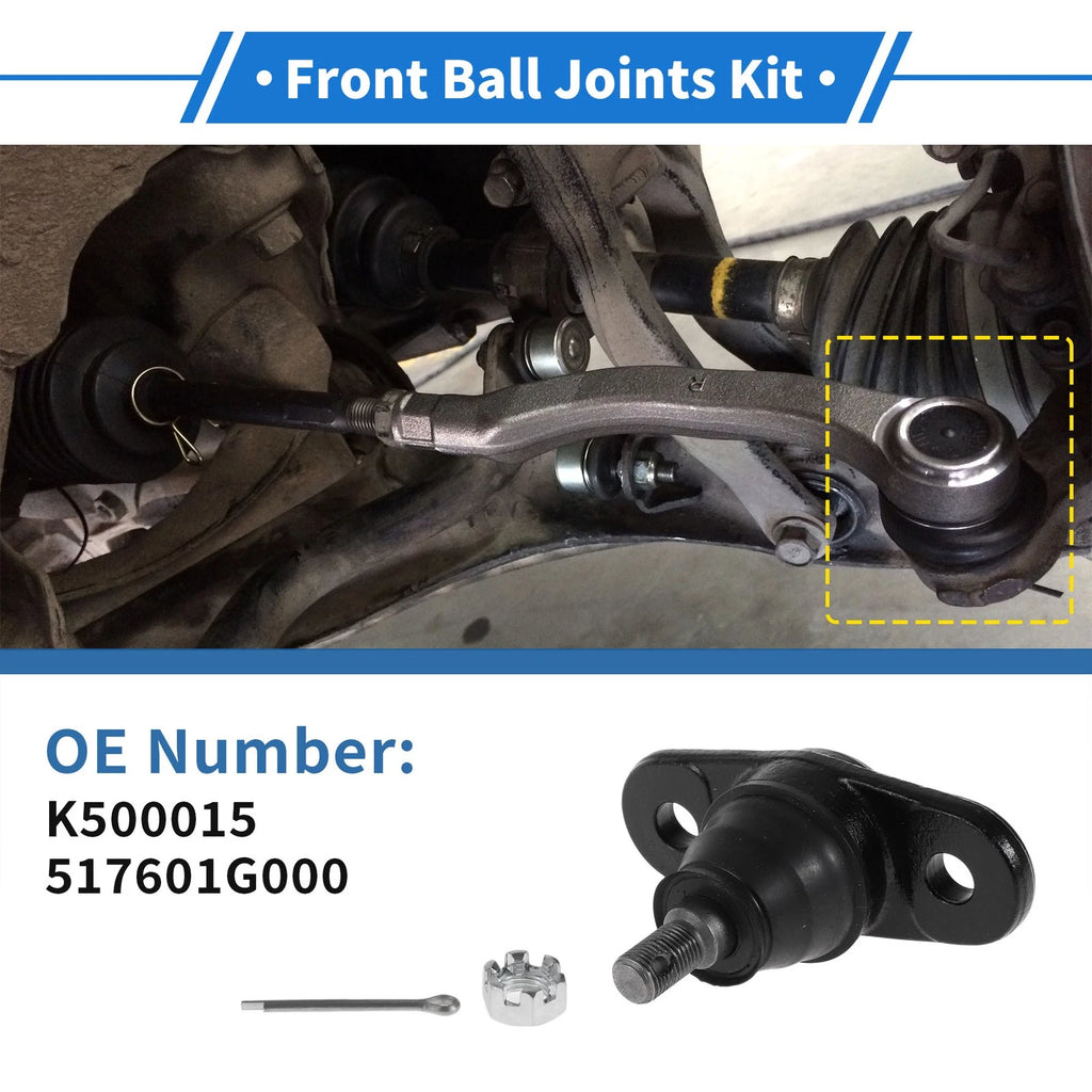 2 Pcs Front Lower Ball Joints Replacement for Hyundai Accent (2005–2010)