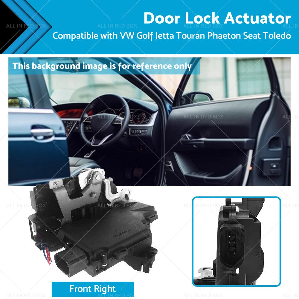 Front Right Door Lock Actuator 3D2837016A for VW Golf Jetta Touareg (2006–2010)