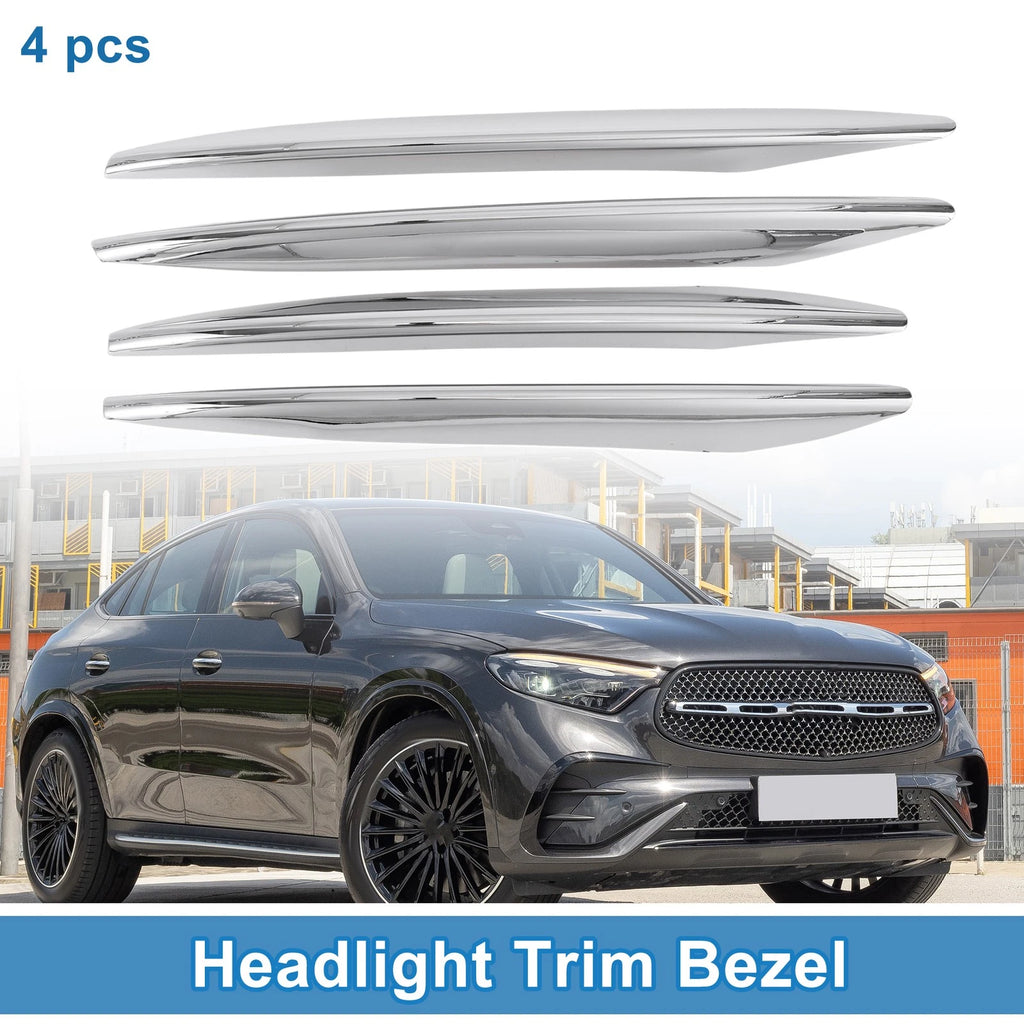 4Pcs Headlight Trim Bezel Front Left Right Replacement for Mercedes-Benz GLC (2016–2022)