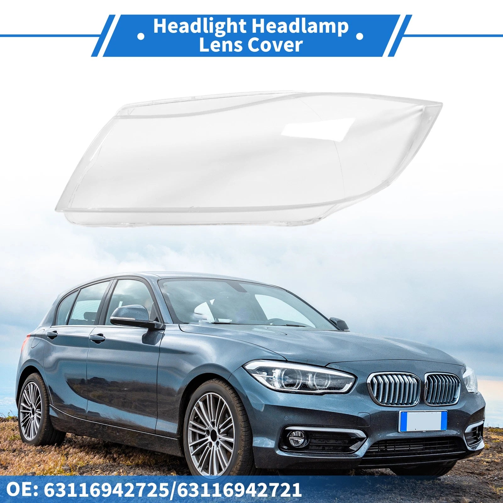 Front Left Headlight Lens Cover for BMW 3 Series E90 (2005–2012)