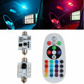 2X RGB LED Dome Map Light Bulbs for Universal Vehicles (41MM)