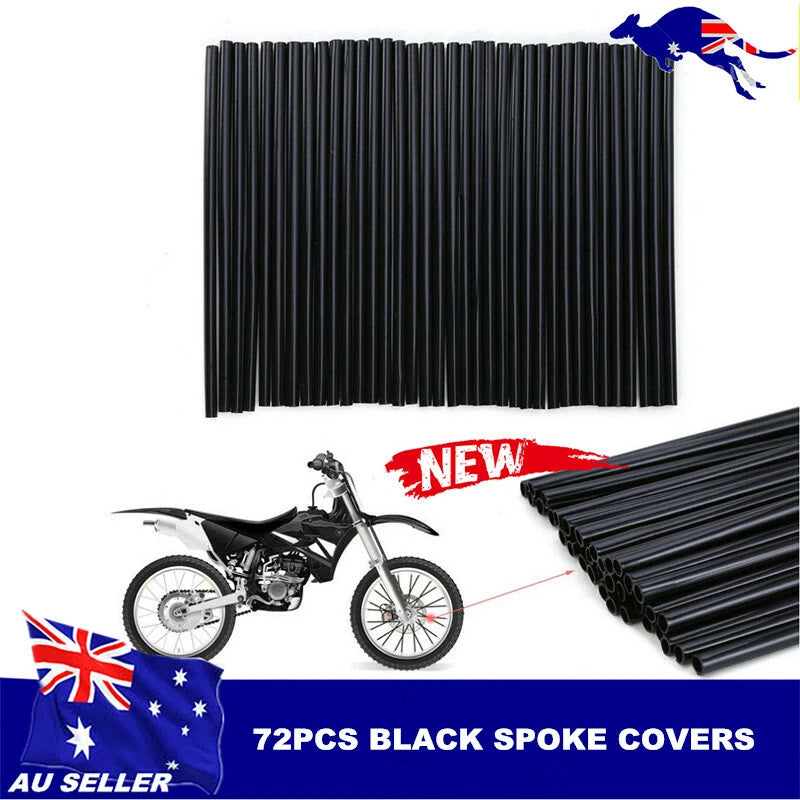 Black Motocross Spoke Wraps for MX Bikes