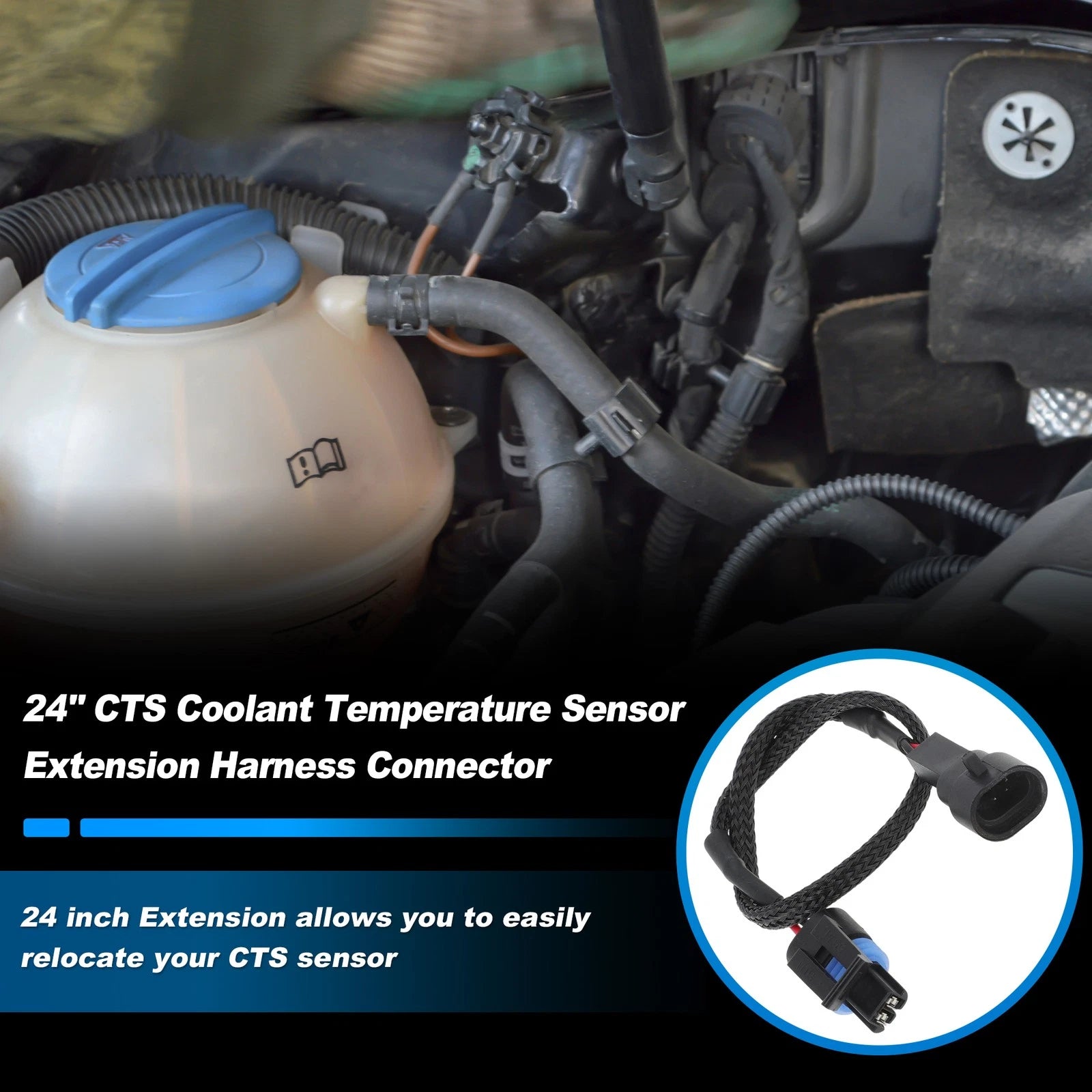Coolant Temperature Sensor Extension Harness for TPI TBI LT1 LS1 LS2 (Fit Most)