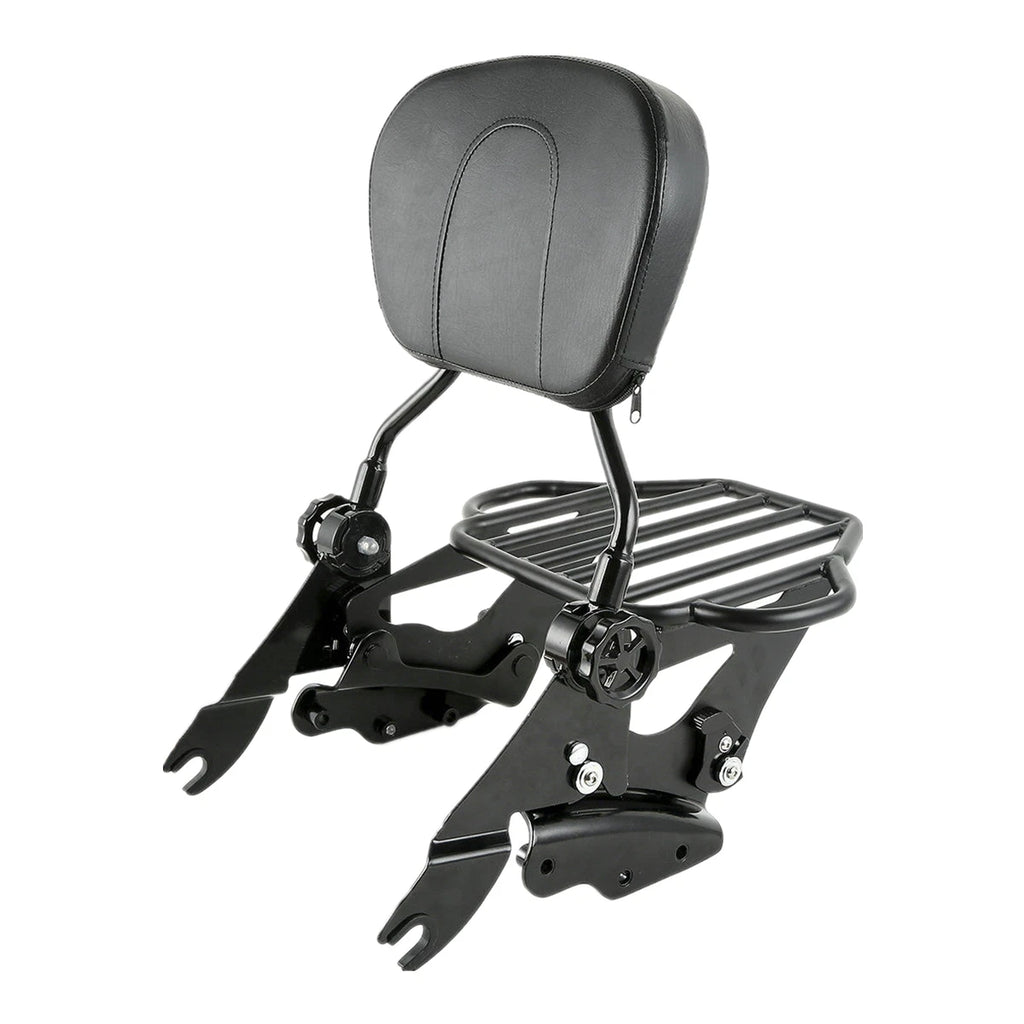 Backrest Sissy Bar Luggage Rack & 4 Point Docking for Harley Touring (2009–2013)
