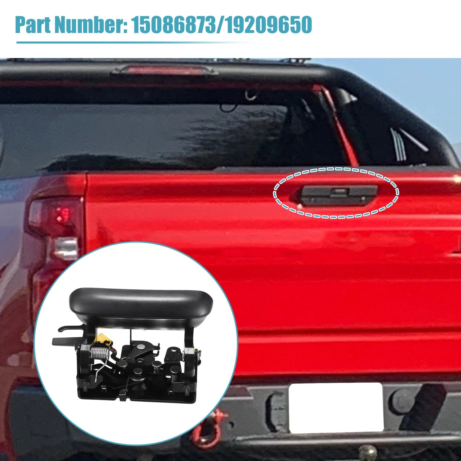 Set Tailgate Door Handle and Bezel for Chevy Avalanche 1500 2500 (2002–2006)