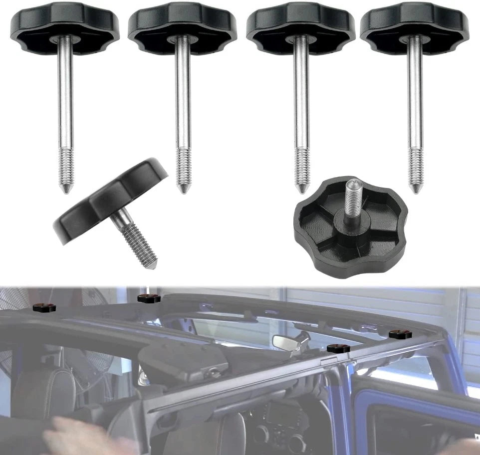 Set of 6 Soft Top Window Frame Knobs for Jeep Wrangler JK (2007–2018)