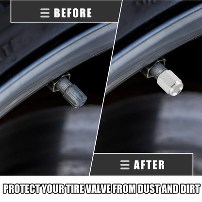 Tire Valve Stem Caps Replacement for Car SUV Bike Aluminum Alloy 4 Pcs (—)